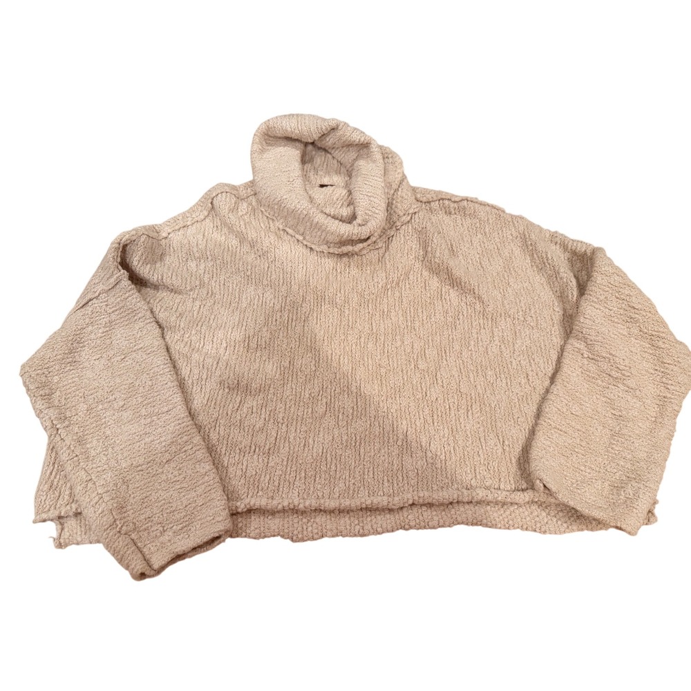 Free People Be Easy Cowl Neck Cropped Sweater Small